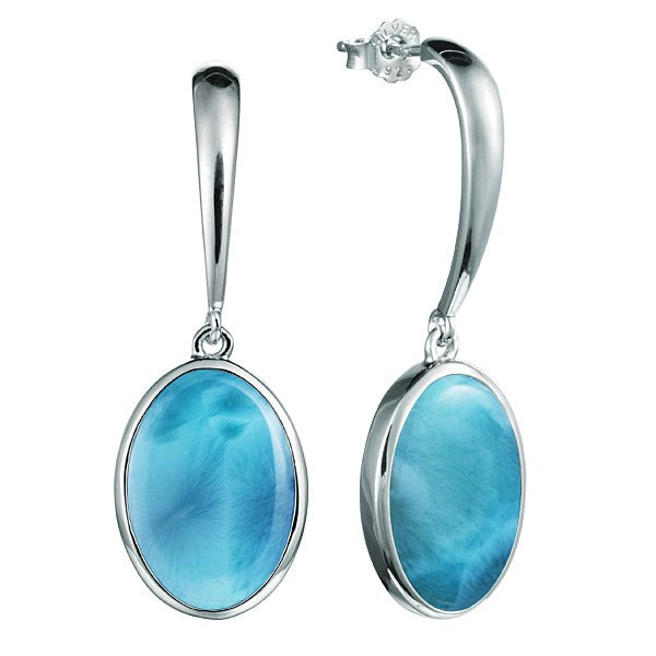 SS Larimar Ovel POST Earrings