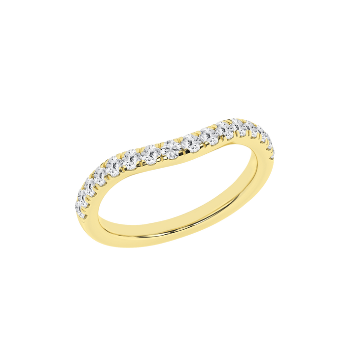 14k Yellow Gold 0.5ctw Round Lab Grown Diamond Curve Ring (Size 7)
