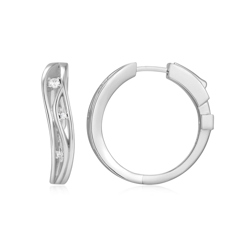 Sterling Silver Between CZ Ear