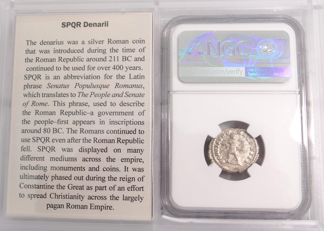 ROMAN EMPIRE 198-217 AD AR DENARIUS
