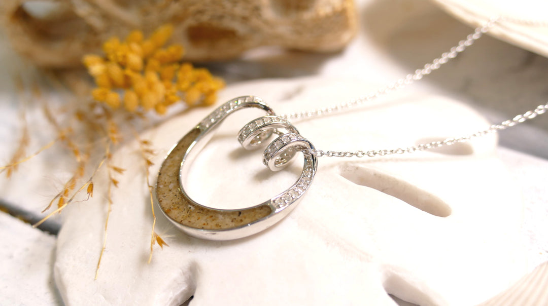 Dune - Sterling Silver - Silver Spindrift Natural Diamond Ocean City Beach Sand Statement Necklace