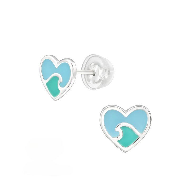 SS Colorful Wave in Heart Earr