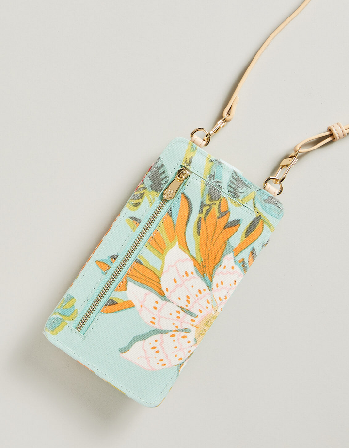 Spartina - - Gold Tropical Floral Phone Crossbody Accessory