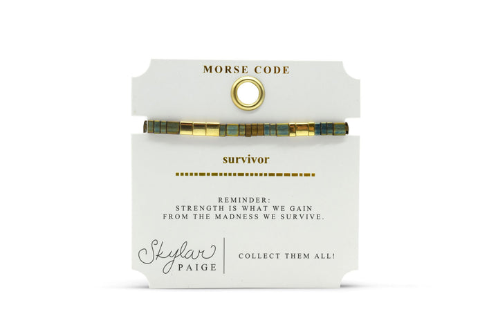 Stia Couture - - Gold "Survivor" Tila Bead Stretch Bracelet
