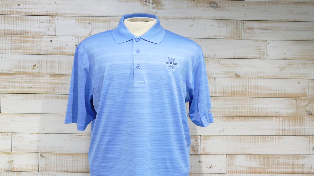 Textured Solid Polo - Light Bl
