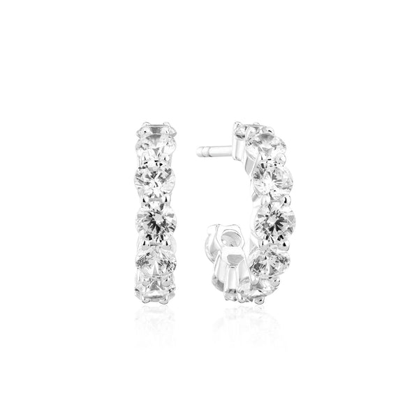 Sif Jakobs - Sterling Silver - "Belluno Creolo Parvus" Cubic Zirconia Hoop Earrings