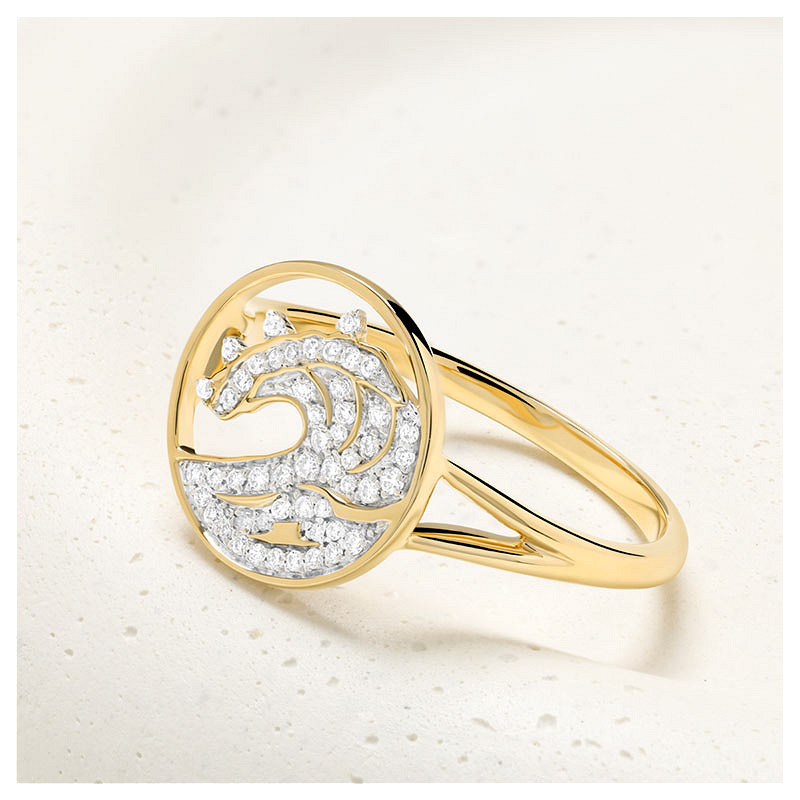 14kt Gold Lab Diamond Wave Rin