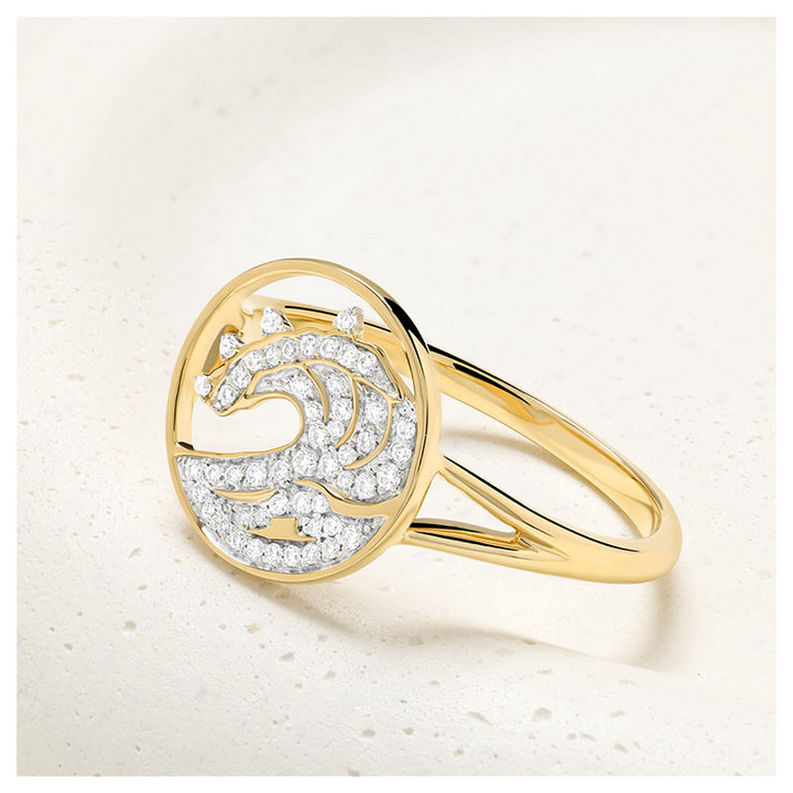 14kt Gold Lab Diamond Wave Rin