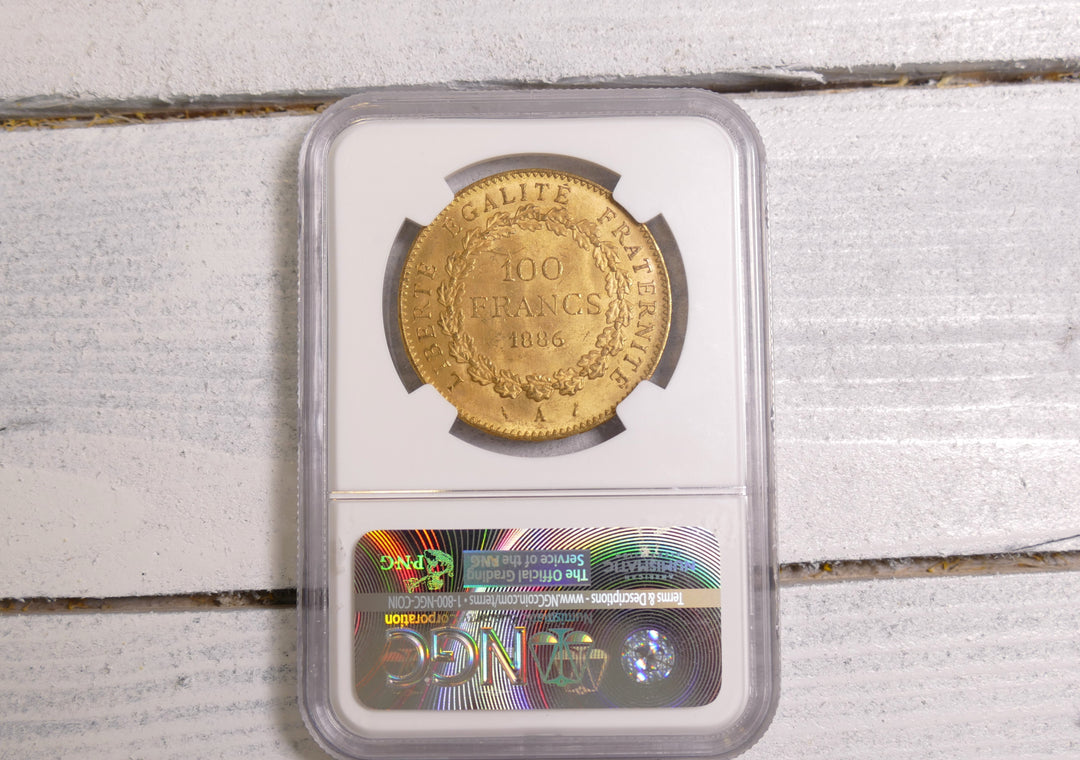 FRANCE 1886 100 FRANCS A Mint MS63