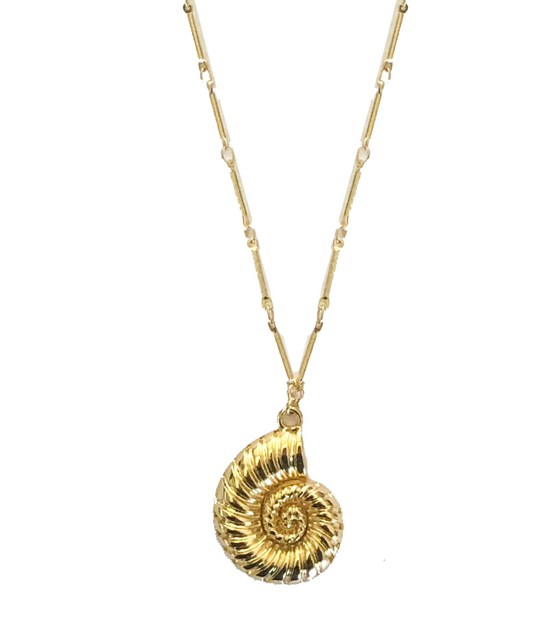 Adriana Pappas - Brass - 18K Gold Plated Chain Nautilus Pendant 16-19"