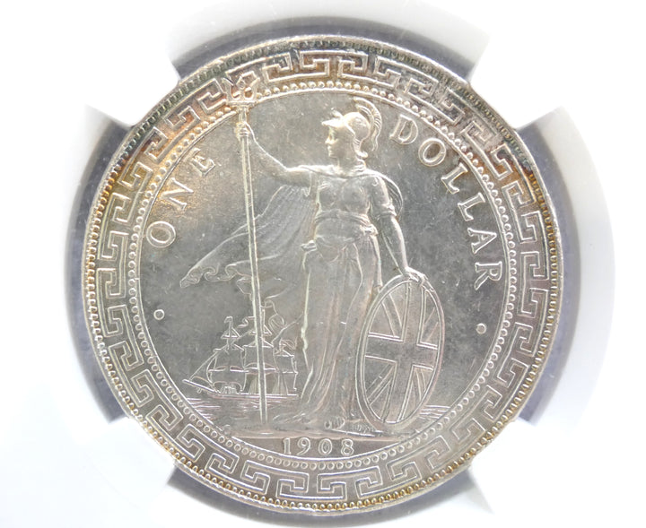 Great Britain 1908 $1 Bombay Mint MS64