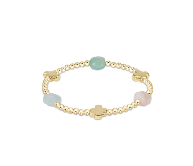 enewton - 14k gold-filled - Admire Pattern & Gem - Hot Mess 2025 3mm Signature Cross Bead Bracelet