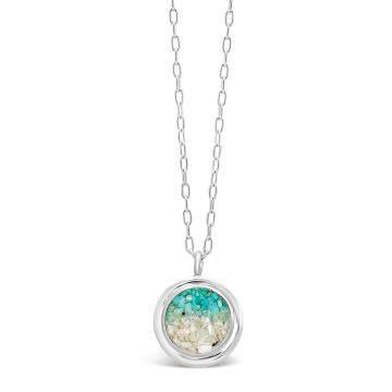 Dune - Sterling Silver - Neptune Turquoise Gradient Round 16-20" (adjustable) Ocean City Beach Sand Necklace
