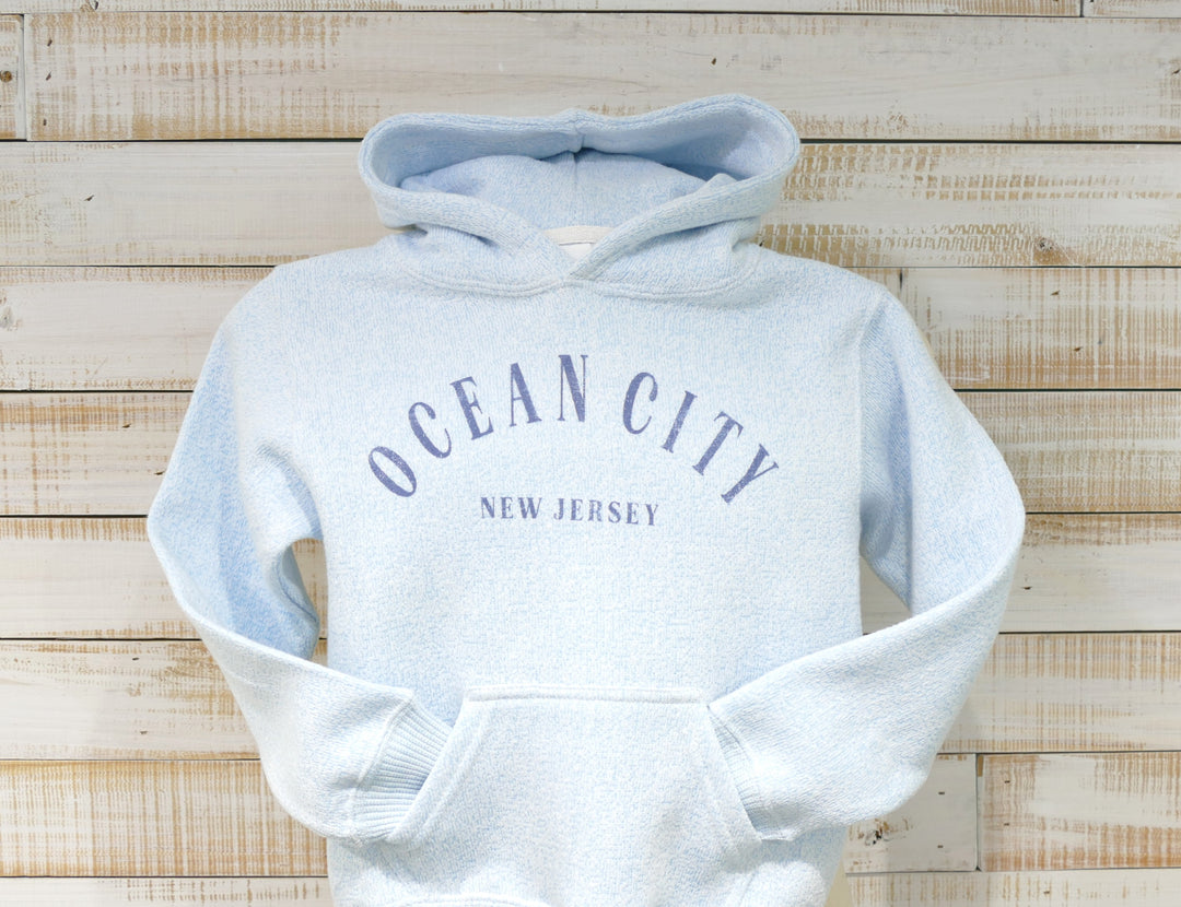 Ocean City Classics - Long Sleeve Hooded Fleece Children Sweatshirt - Light Blue