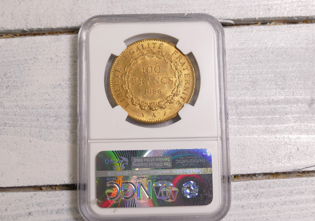 1886 FRENCH 100 FRANCS A Mint MS63