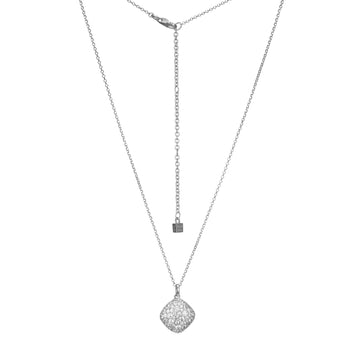 Elle - Sterling Silver - "Glimmer" Diamond Shape Cubic Zirconia (Faceted Rolo Chain 17"+2") Pendant