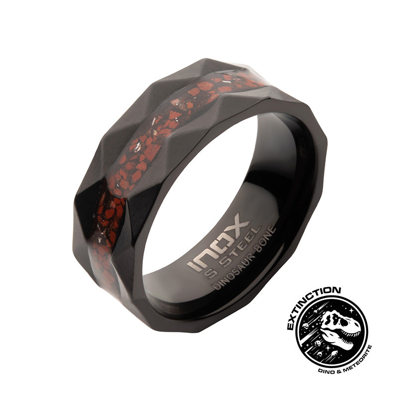 Black IP Steel Red Dinosaur Bo