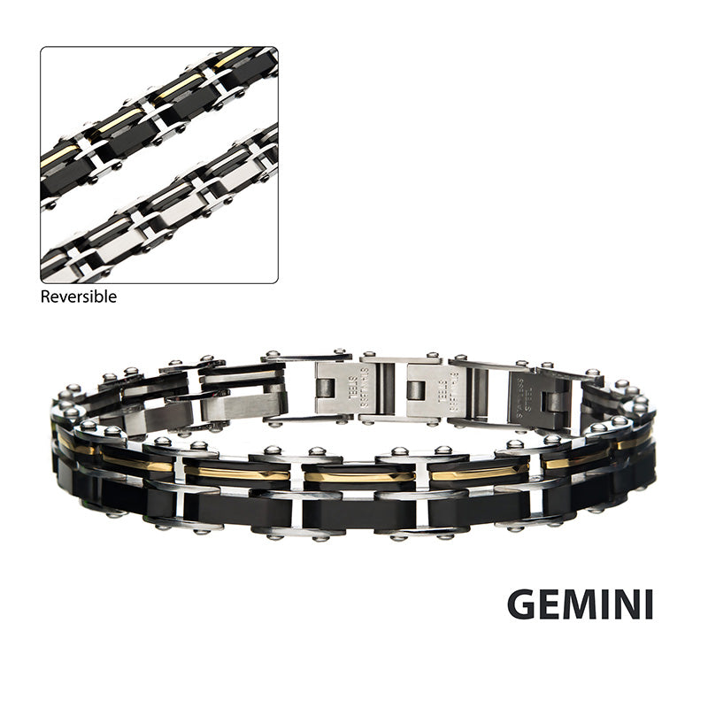 Stainless Steel Gold and Black