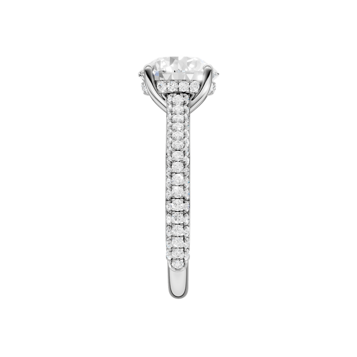14k White Gold 2 - 2.60 CTW Lab Grown Diamond Halo Ring