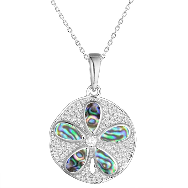SS Sand Dollar Abalone Pendant
