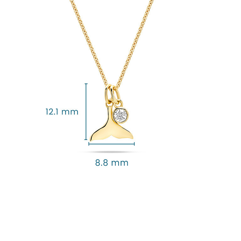 14kt Gold Lab Diamond Whale Ta