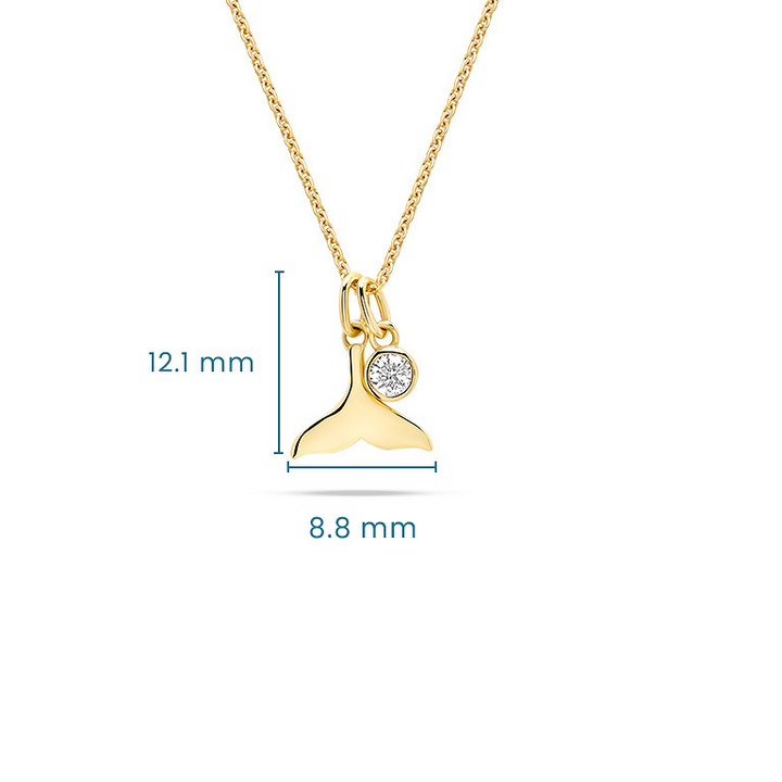14kt Gold Lab Diamond Whale Ta