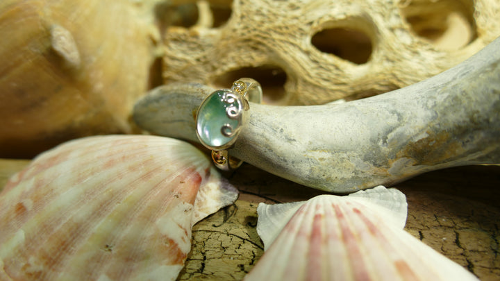 SS & 22k vermeil ring AZMOPQ,