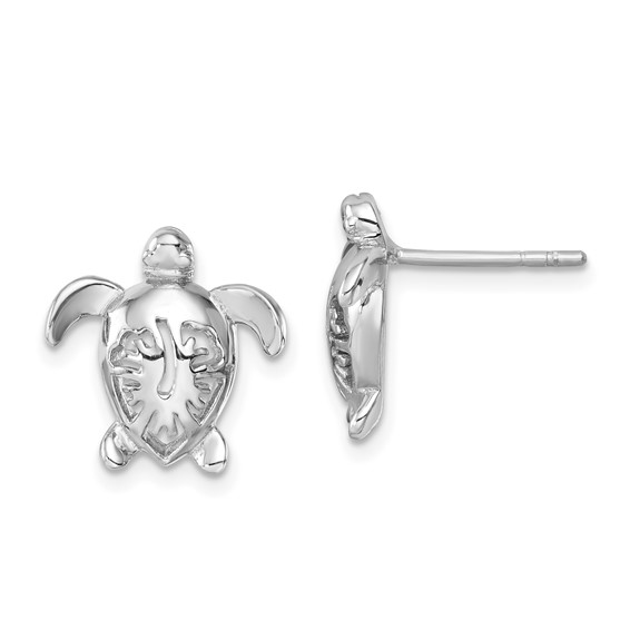 Sterling Silver Stud Turtle Earrings