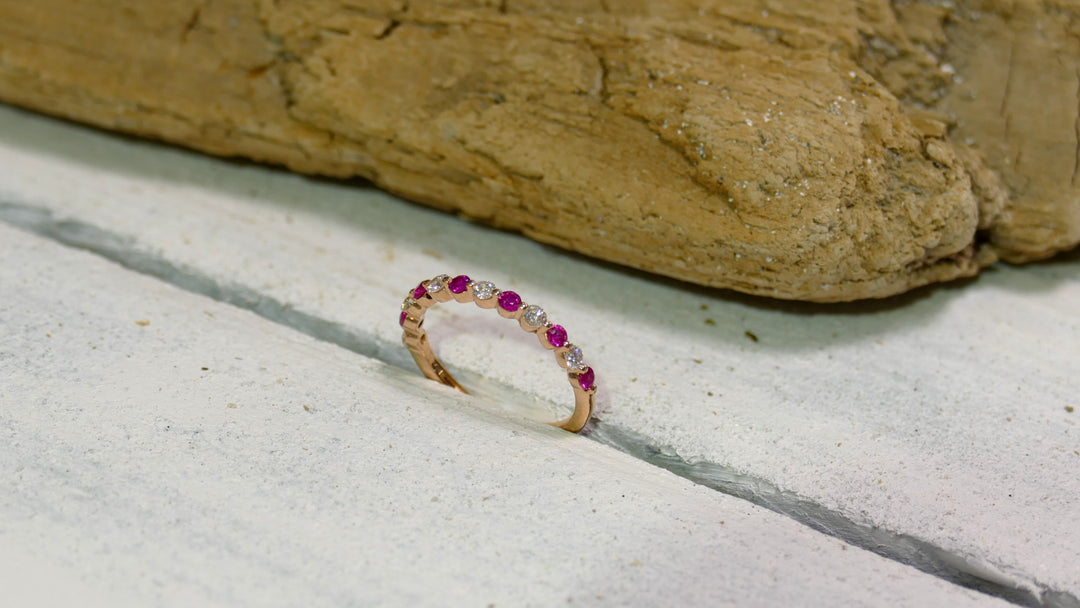 14k Rose Gold Ruby Ring (Size 6)