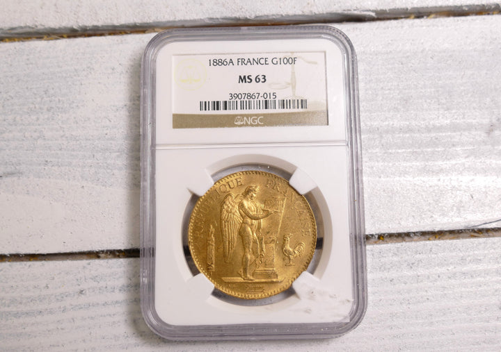 FRANCE 1886 100 FRANCS A Mint MS63