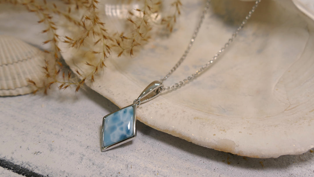 Sterling Silver Larimar Rhombus Pendant