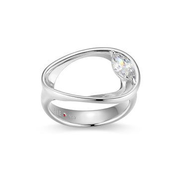 SS RHOD WT CZ WINK RING SZ 8
