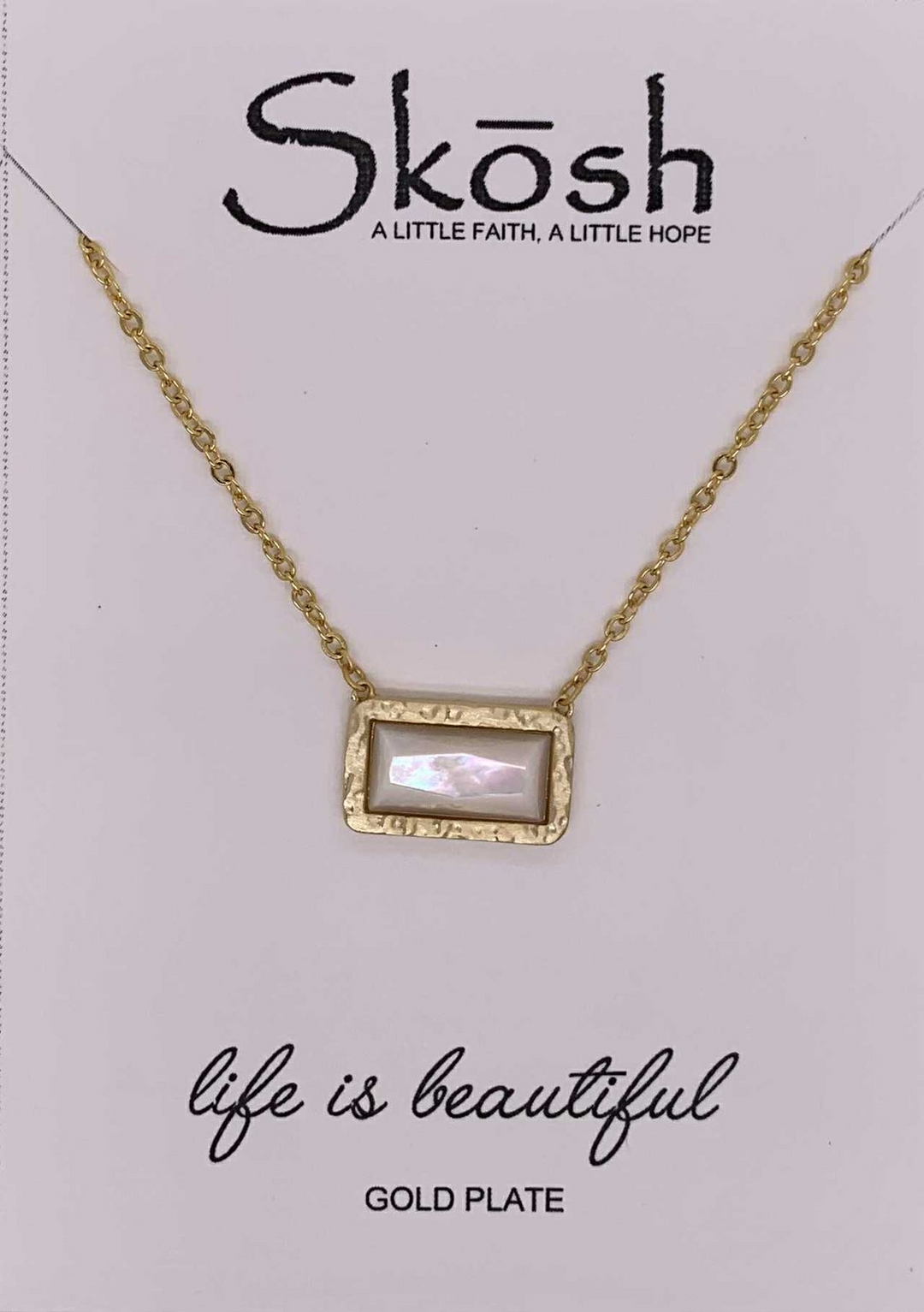 FACETED CAB MOP SATIN GOLD 16+