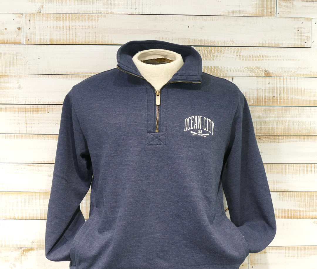 GEAR - Long Sleeve 1/4 Zip Cadet Collar OC Oars Sweatshirt - Navy