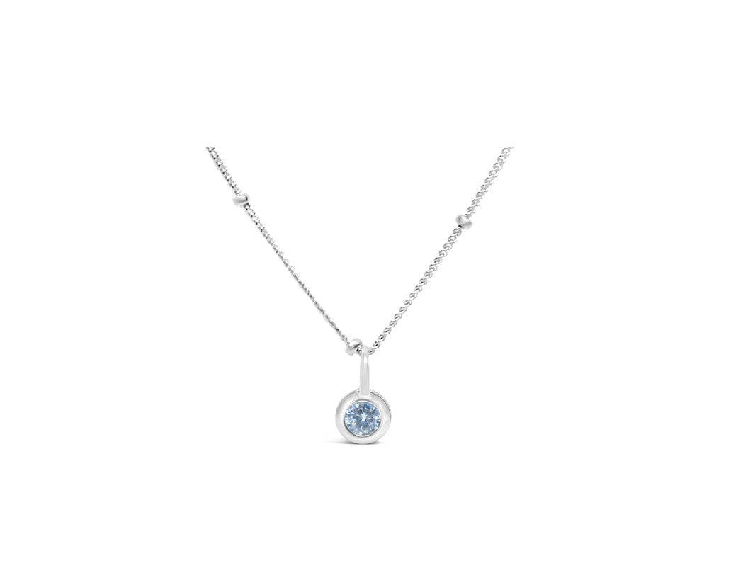 Stia Sterling Silver Silver Cubic Zirconia Bezel 17" Necklace