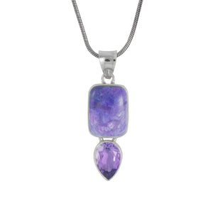 Sterling Silver - Amethyst & Sugilite Pendant