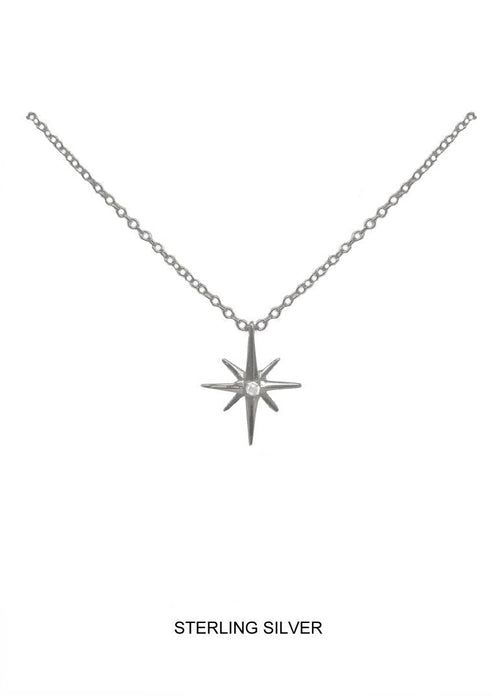 NORTH STAR W/SINGLE CZ SILVER