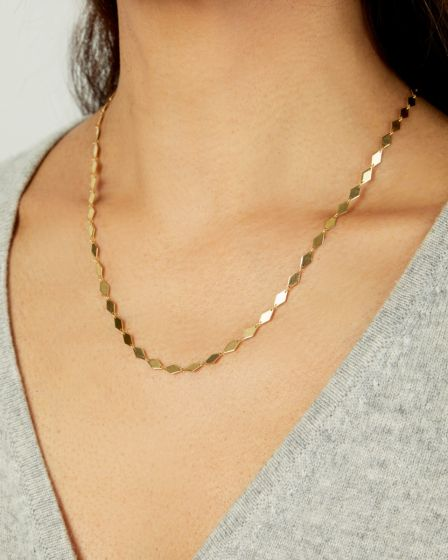 14K Mirror Kite Link Necklace