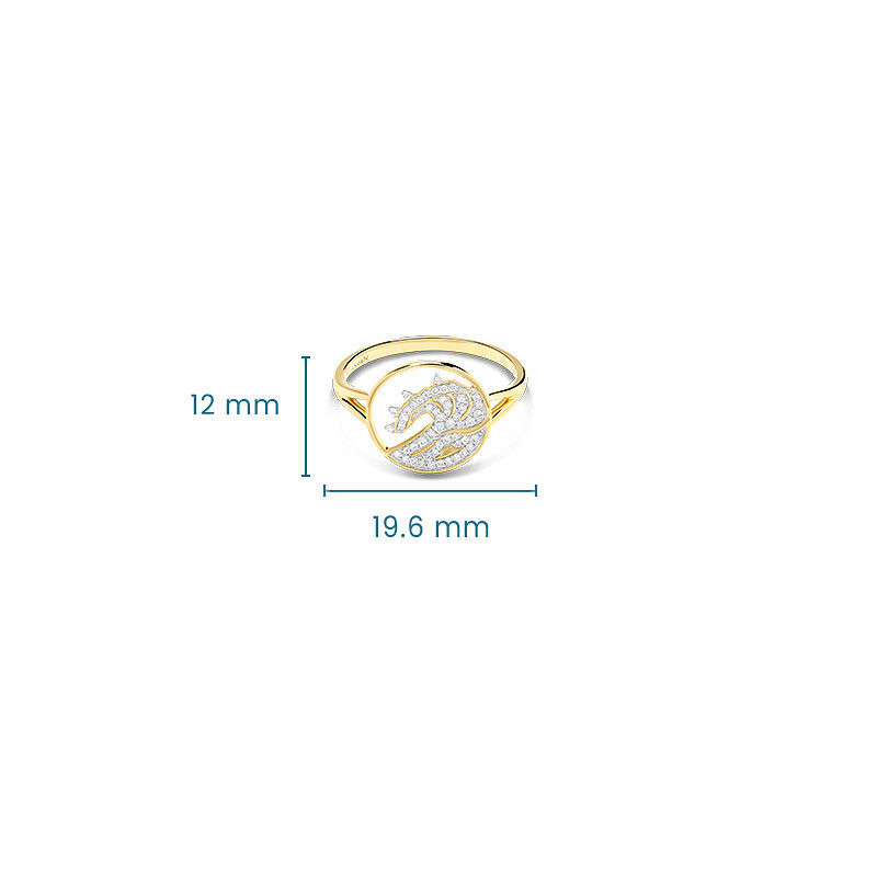 14kt Gold Lab Diamond Wave Rin