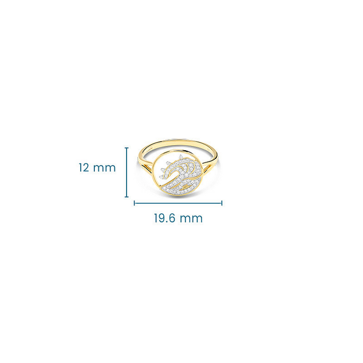 14kt Gold Lab Diamond Wave Rin