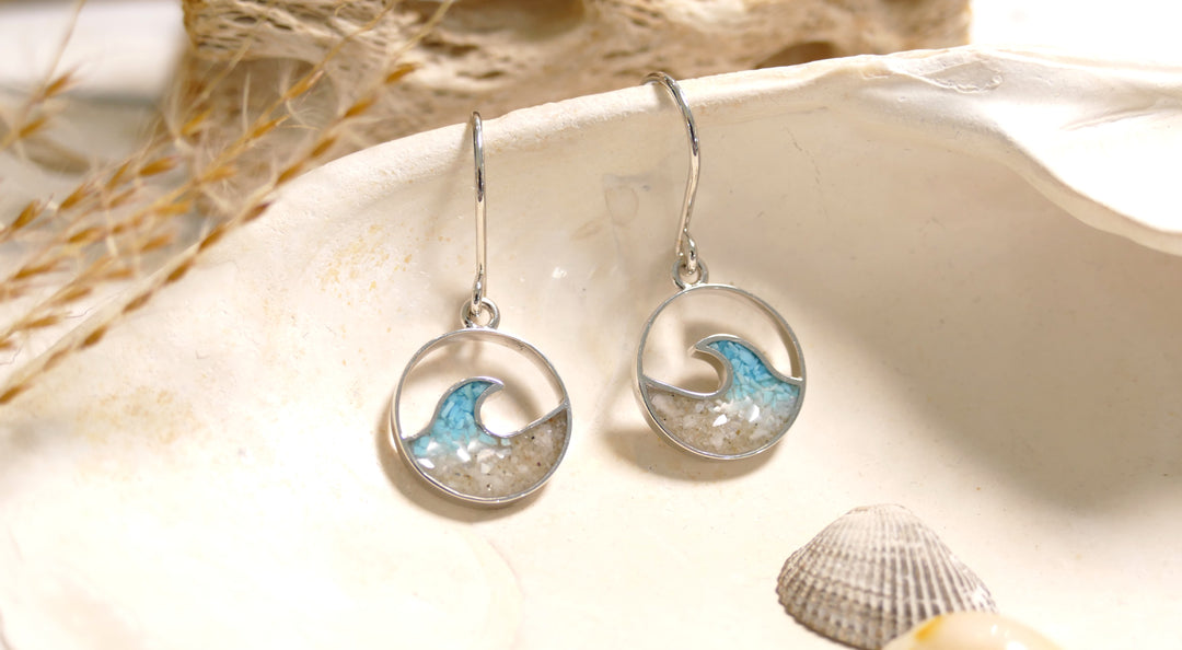 Dune - Sterling Silver - Silver Ocean Gradient Wave Drop Earrings