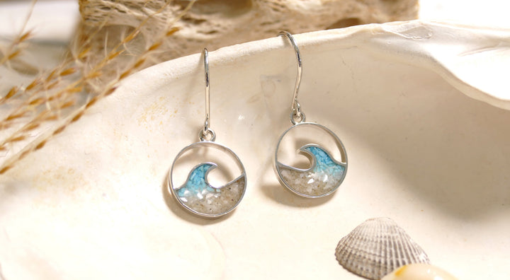 Dune - Sterling Silver - Silver Ocean Gradient Wave Drop Earrings