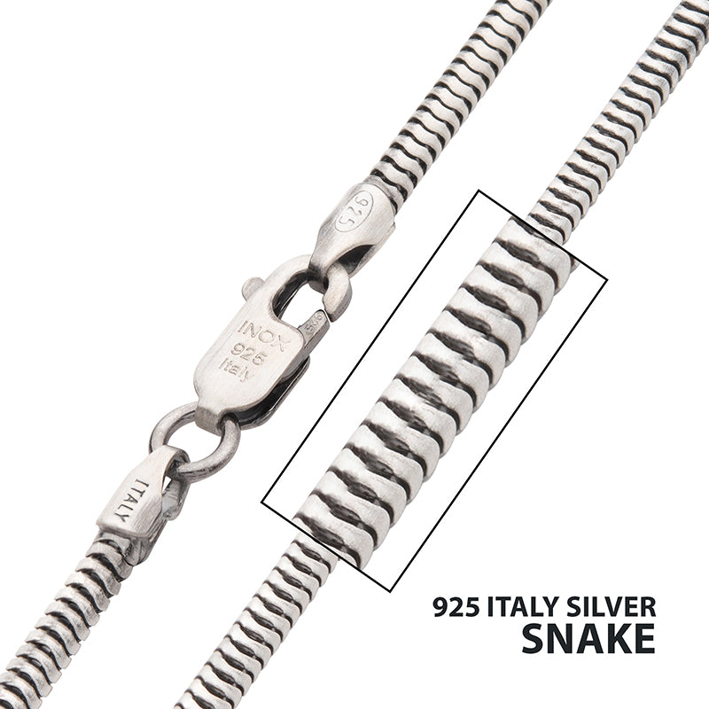 2.4mm 925 Italy Silver Black R