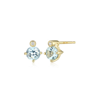 SS GP BL TOPAZ + 0.02CT LAB DI