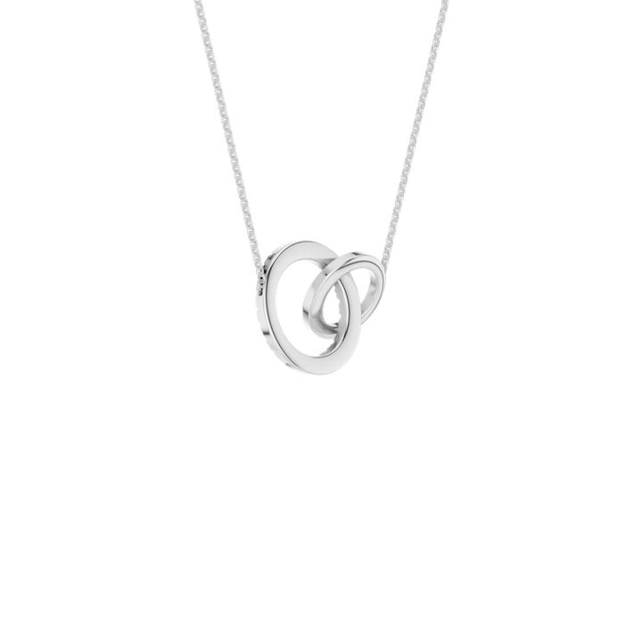 14k White Gold Interlinked Circle Round 0.62ctw Lab Diamond Necklace