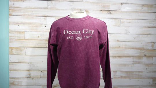 Long Sleeve Crew Neck Comfy Cord OC - Burgandy
