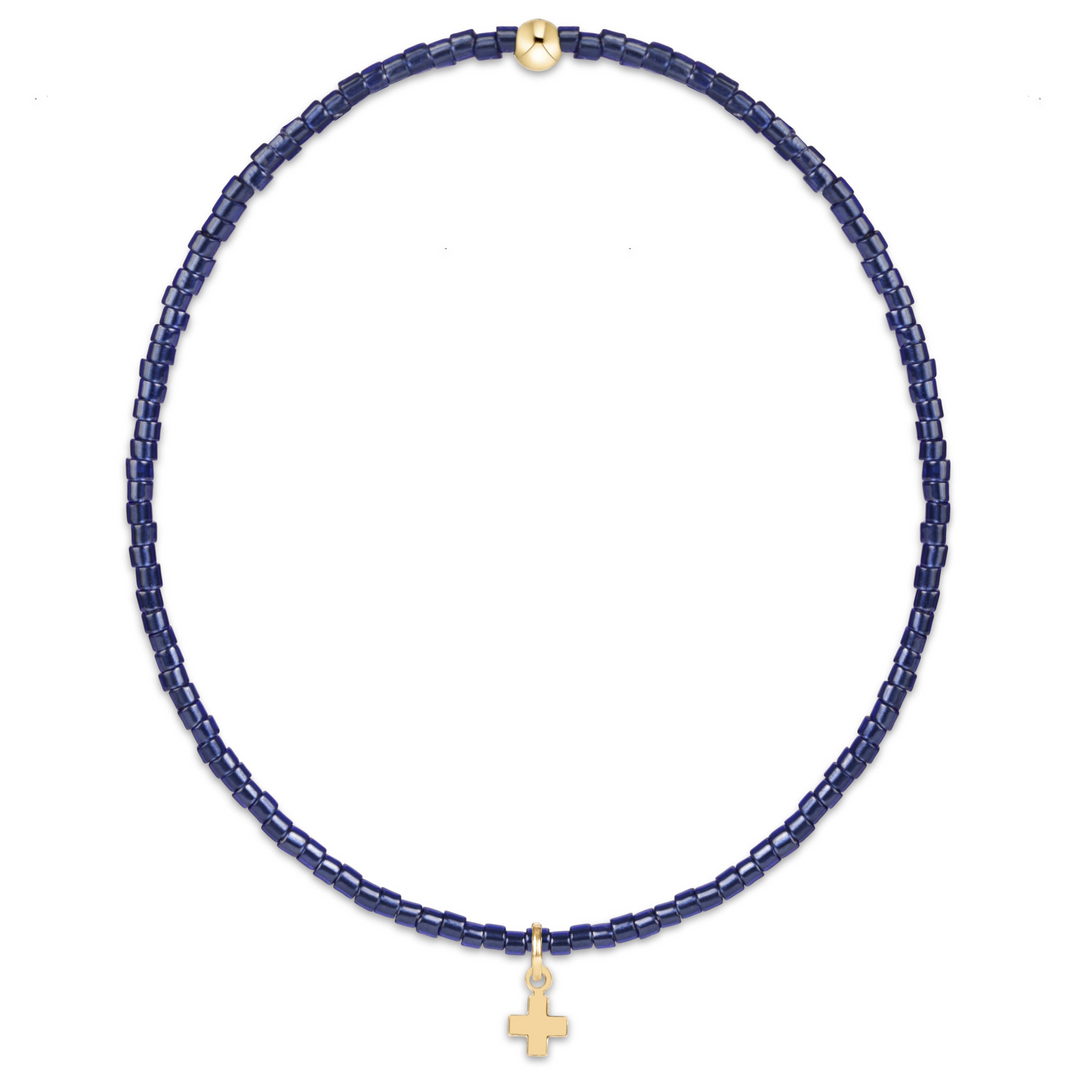 enewton - Hope Signature Cross Navy Gold-Filled Bracelet (Standard 6.25")