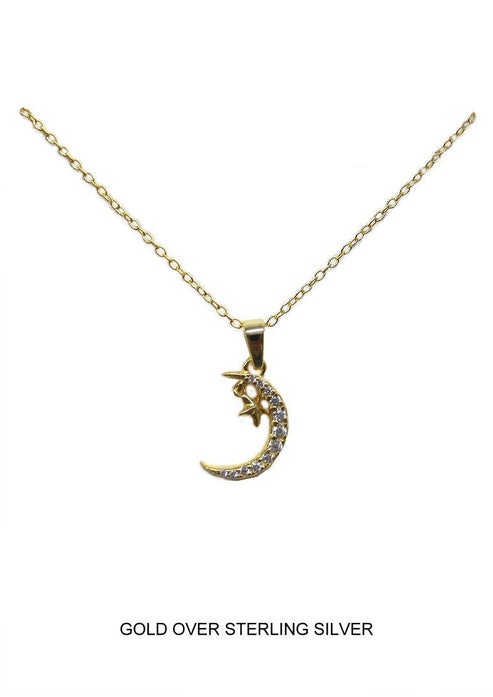 PD MOON/HANGING STAR CZ GOLD 1
