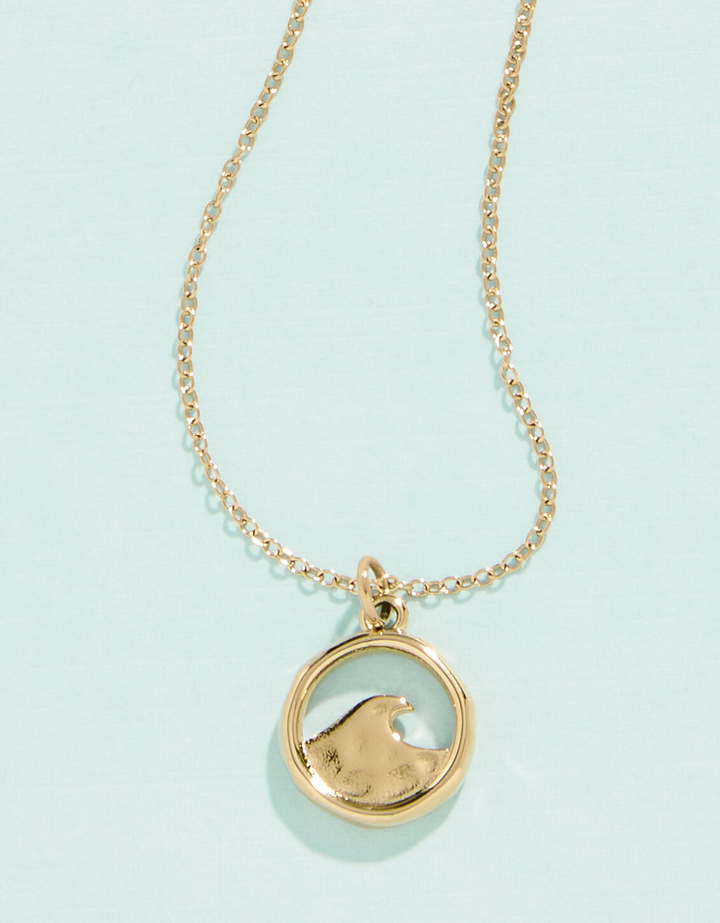 Spartina - Stainless Steel - Gold "Atlantic Ocean" Wave Necklace 17" (Adjustable)