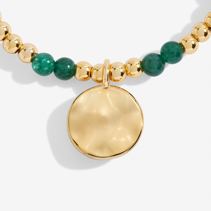 A Little & Co - Brass - Gold - May Birthstone - Agate Stretch Beaded Bracelet 6 7/8"